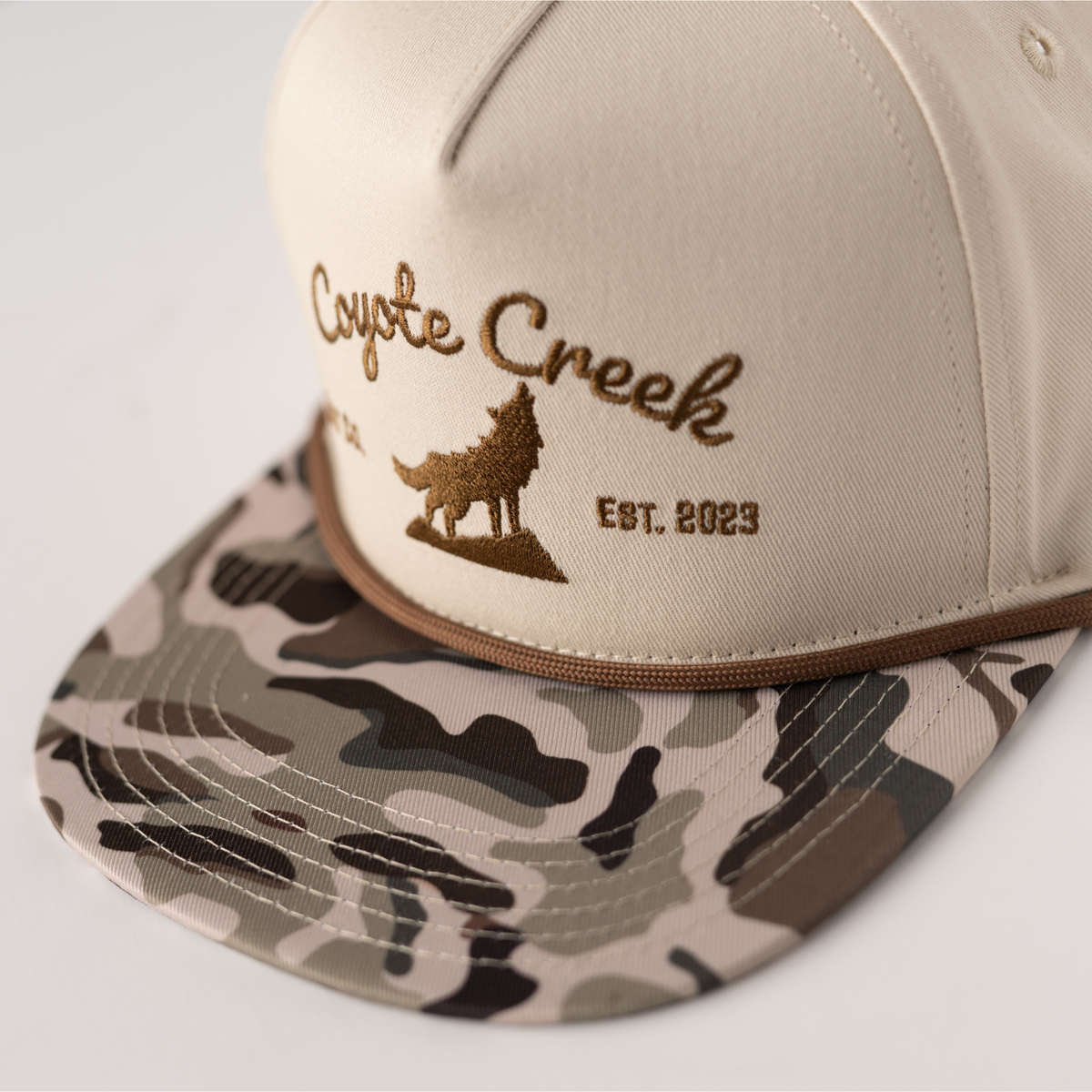 Coyote Creek Hat Co. Howler Snapback — Camo Hat Lifestyle Shot