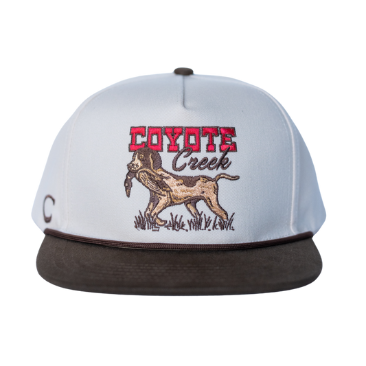 Coyote Creek Hat Co. Gump Rope Snapback — Bird Dog Flat Brim Structured Hat Front View