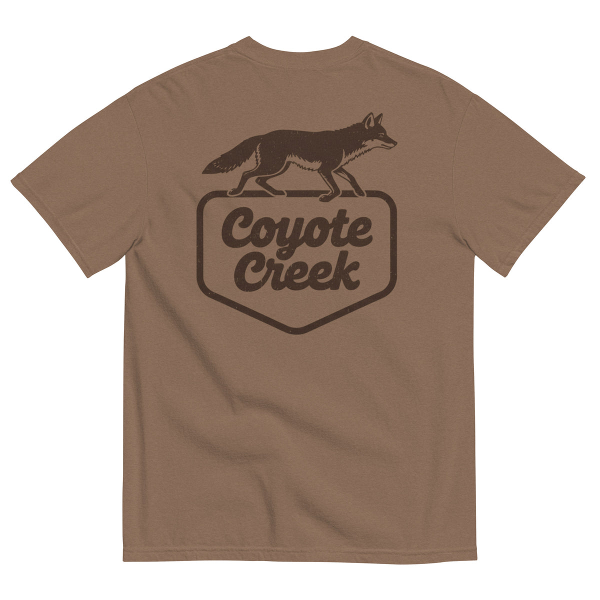 Coyote Creek Hat Co. Coyot Tee — Vintage Coyote Heavyweight Garment-Dyed T-Shirt Back View
