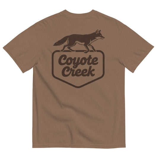 Coyote Creek Hat Co. Coyot Tee — Vintage Coyote Heavyweight Garment-Dyed T-Shirt Back View