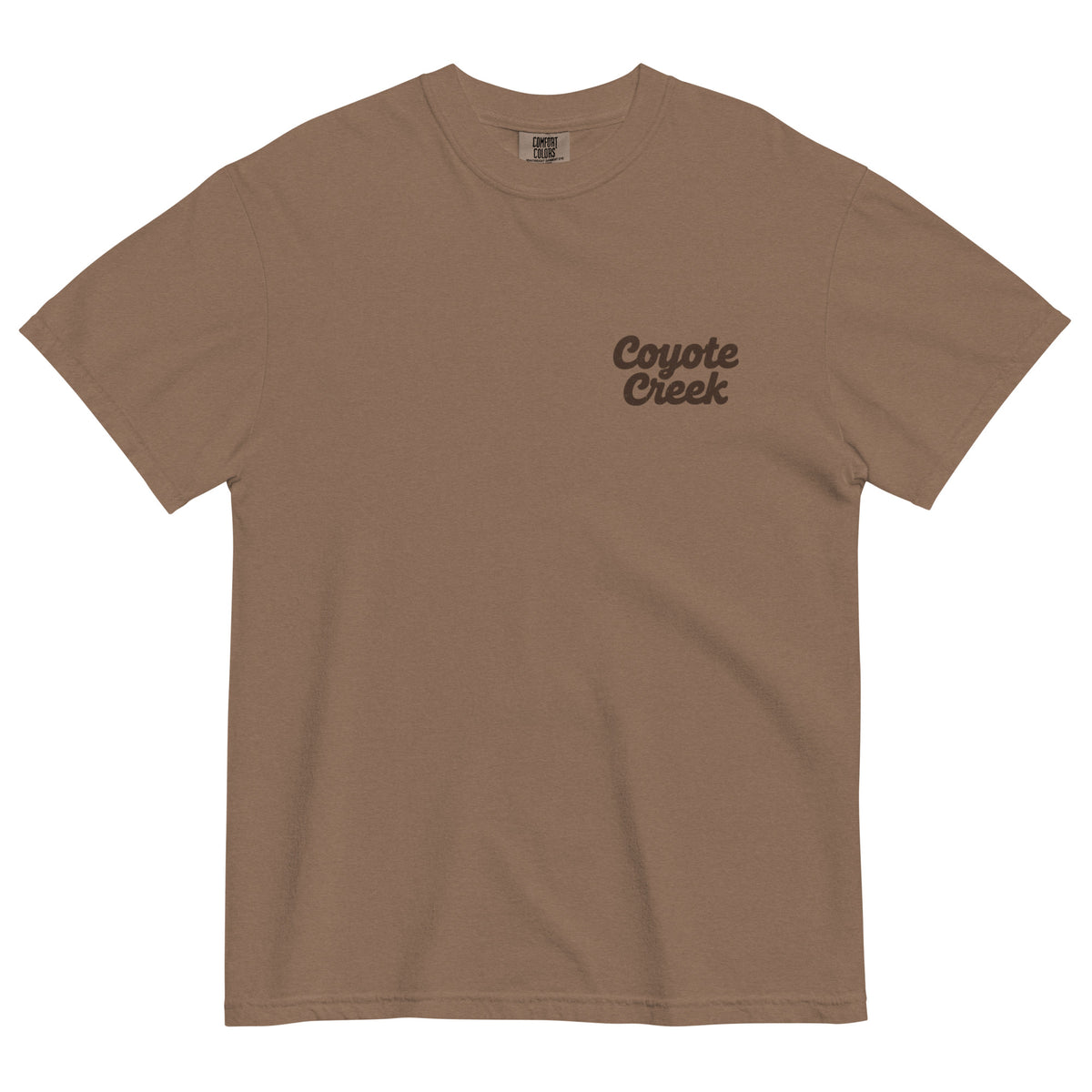 Coyote Creek Hat Co. Coyot Tee — Vintage Coyote Heavyweight Garment-Dyed T-Shirt Front View